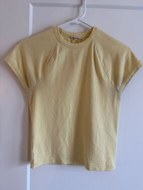 Madewell Pale Yellow Short Sleeve Crew Tee